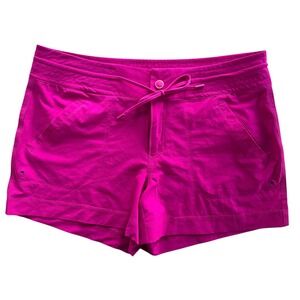 Athleta Womens Sz 8 Fuchsia Pink Hudson Boardshorts Drawstring Zip Pockets Beach